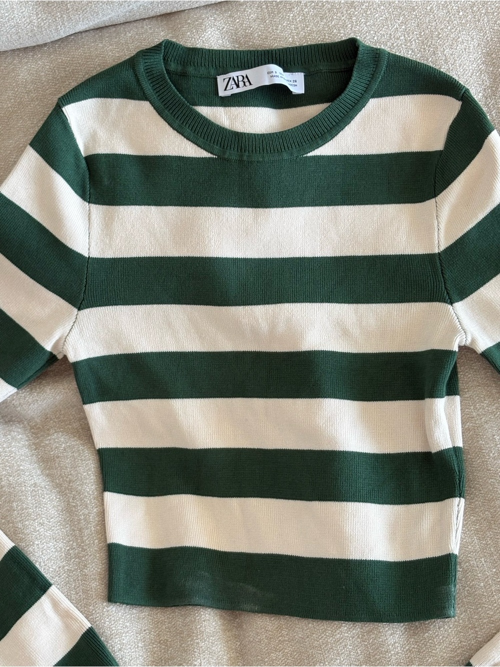 Cropped Zara Rugby Stripe Top
